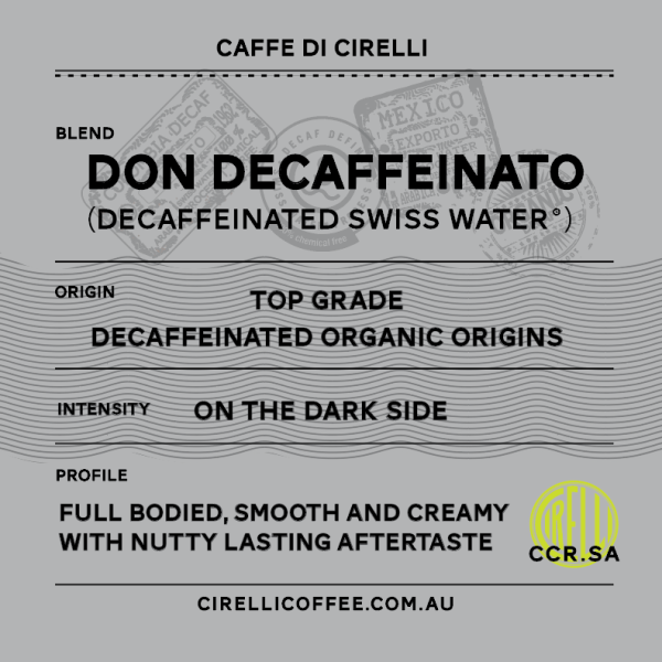 Don Decaffeinato Best Organic Decafinated Coffee award winning decaf coffee